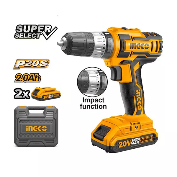 2 PCS CORDLESS IMPACT DRILL 20V (COSLI231003)