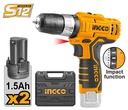 CORDLESS IMPACT DRILL 12V INGCO (CIDLI1232)