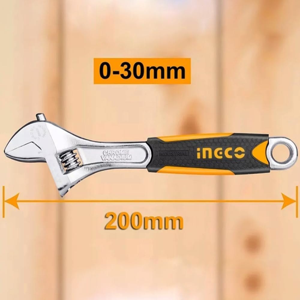 ADJUSTABLE WRENCH 8" WITH GRIP INGCO (HADW131088)