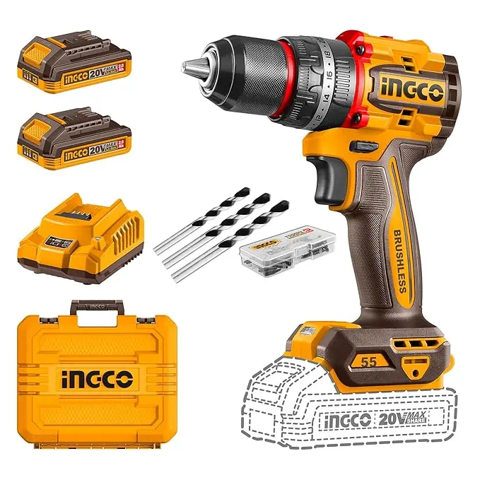 CORDLESS IMPACT DRILL 20V INGCO (CIDLI20558)