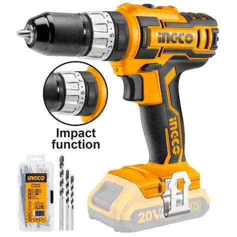 CORDLESS IMPACT DRILL 20V INGCO (CIDLI209681)