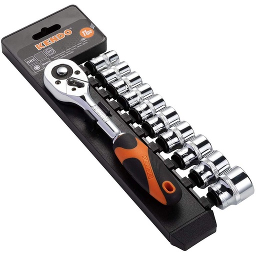 [ToolsMart3439] 11PCS 1/2" SOCKET SET KENDO (EBR5000121)