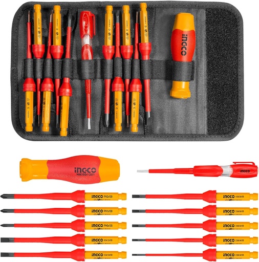 [ToolsMart2331] 12 PCS INSULATED SCREWDRIVER SET INGCO (HKISD1201)