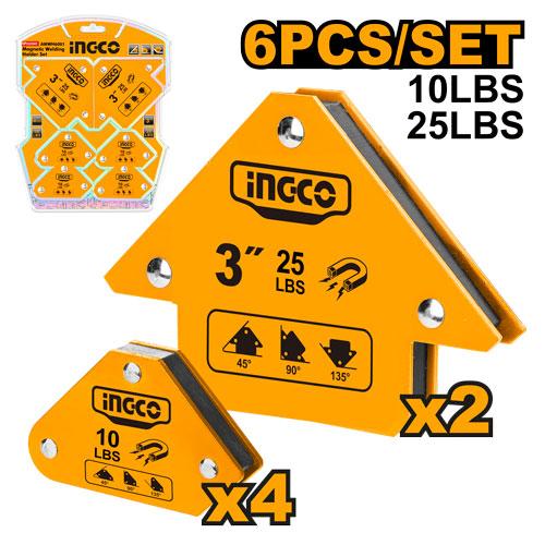 [ToolsMart4359] 6 PCS MAGNETIC WELDING HOLDER SET INGCO (AMWH6001)