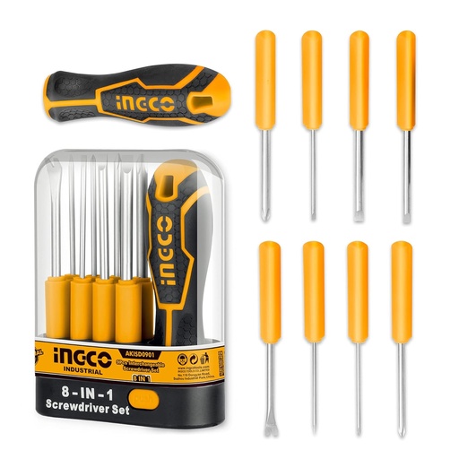 [ToolsMart4194] 8 IN 1 SCREWDRIVER SET  INGCO (AKISD0901)